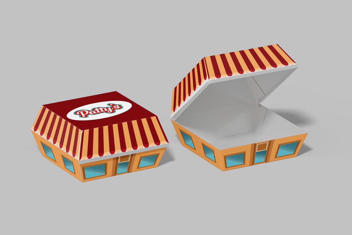 Patty's burger box packaging design