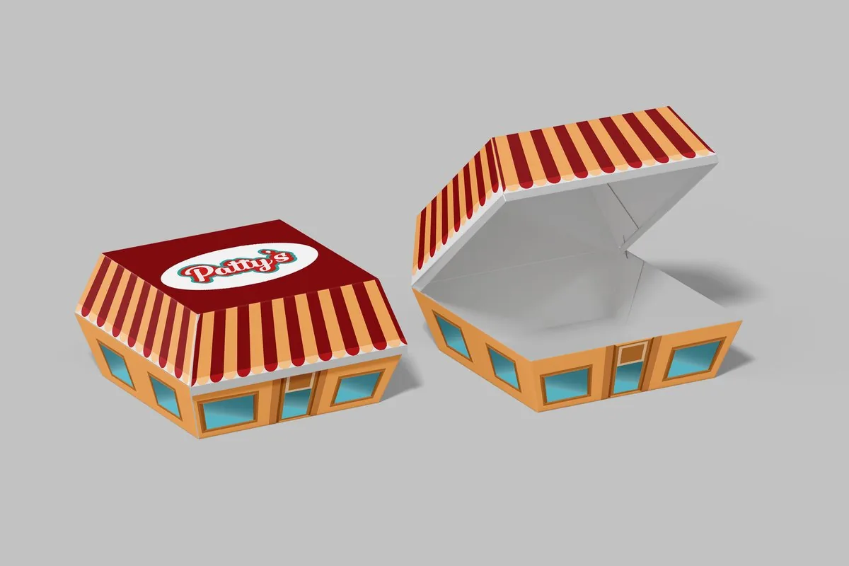 Patty's burger box packaging design